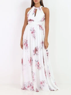 Robe Longue Dos Nu à Fleurs