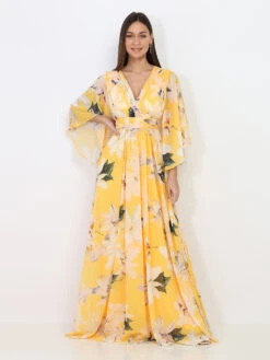 Robe Longue Plissée à Fleurs -Mode Étoilée Soldes Magasin Y31 R1423 YLL 3