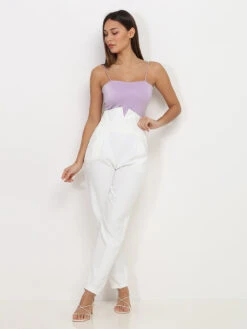 Body Satiné à Col Carré -Mode Étoilée Soldes Magasin Z04 565 LTPRP 3