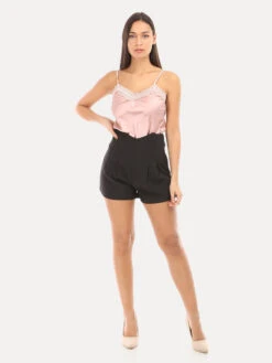 Short Taille Haute évasé -Mode Étoilée Soldes Magasin Z18 12783 BLK 3