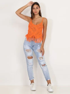 Top En Crochet à Franges -Mode Étoilée Soldes Magasin Z21 22583 ORG 3